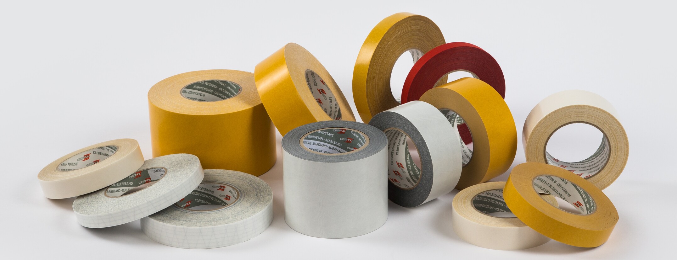Klebebänder, Klettbänder, Schutzfolien, Verpackungsbänder, Packbänder